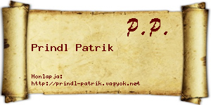 Prindl Patrik névjegykártya